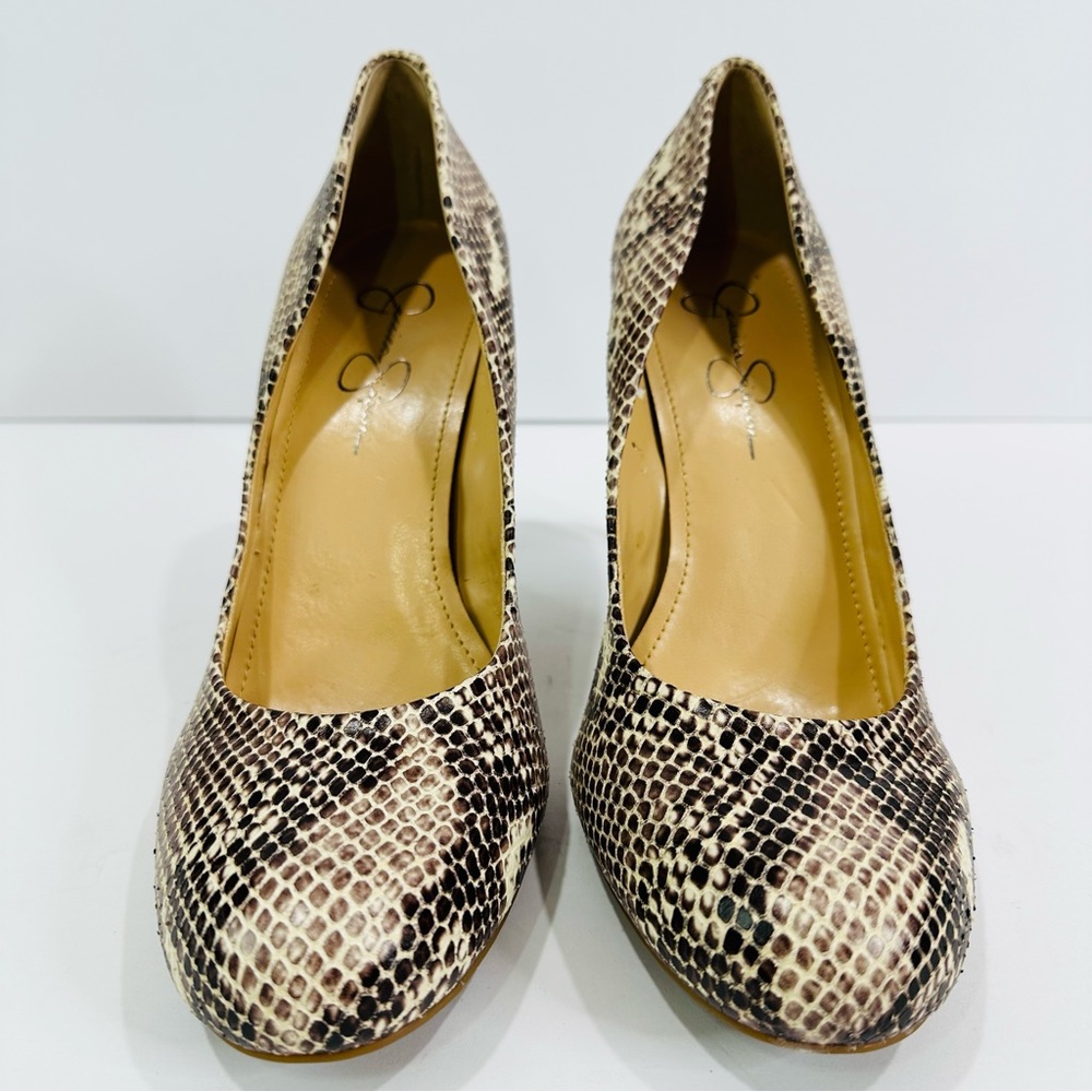 JESSICA SIMPSON 4” SNAKESKIN EMBOSSED PRINT HIGH HEEL SHOE SIZE 11B EXCELLENT - Picture 8 of 11